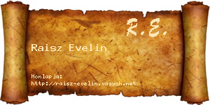 Raisz Evelin névjegykártya